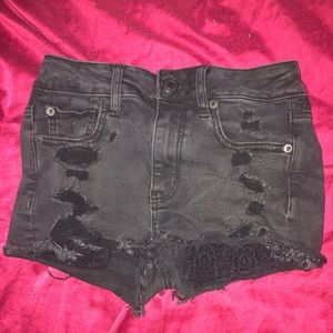 Size 2 American Eagle Ripped Black Shorts!